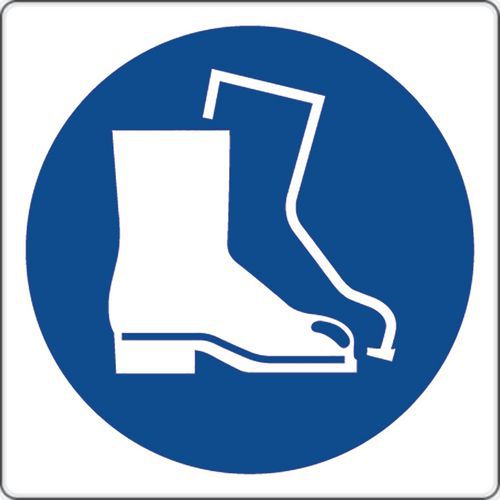 Gebotsschild - Fußschutz benutzen - Aluminium