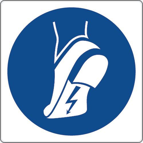 Panneau obligation - Port des chaussures antistatiques - Aluminium