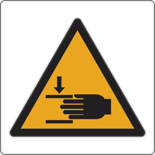 Warnschild - Quetschgefahr der Hände - Aluminium