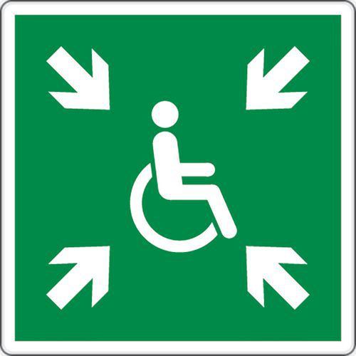 Fluchtwegschild - Notunterkunft - Aluminium Fluchtwegschild - Notunterkunft - Aluminium