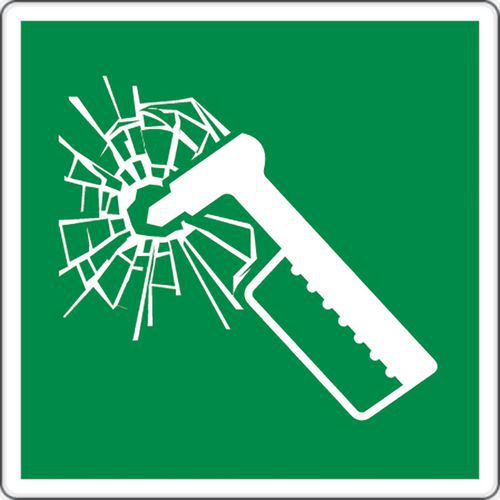 Panneau évacuation - Marteau d'urgence - Aluminium Panneau évacuation - Marteau d'urgence - Aluminium
