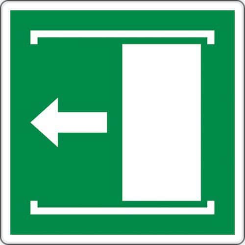 Panneau évacuation - Coulisser porte à gauche - Aluminium