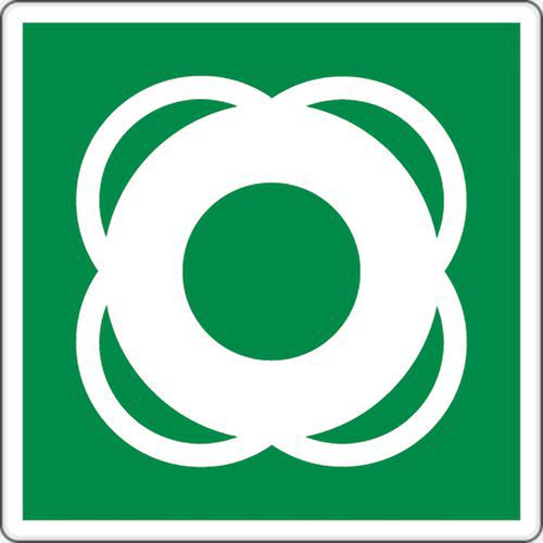 Fluchtwegschild - Rettungsring - Aluminium Fluchtwegschild - Rettungsring - Aluminium