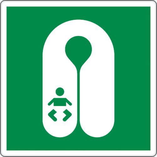 Hinweisschild - Rettungsweste für Babys - Aluminium
