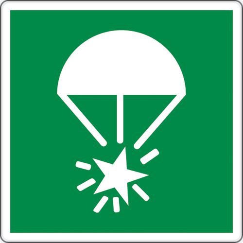 Panneau évacuation - Fusée parachute - Aluminium