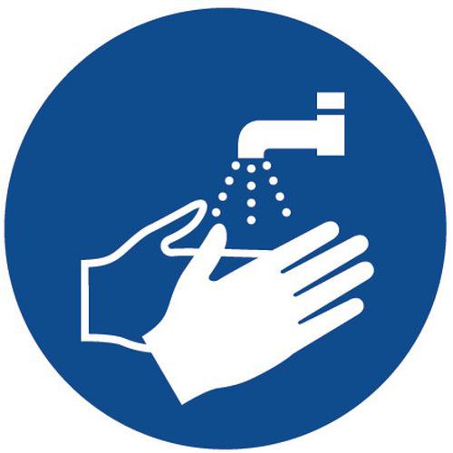 Gebotsschild - Hände waschen - Aluminium