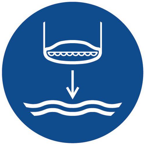 Panneau obligation - Mettre canot de sauvetage à l’eau - Aluminium