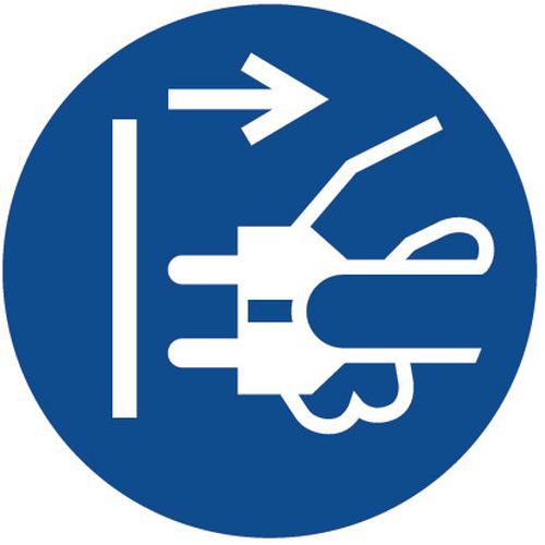 Gebotsschild - Netzstecker ziehen - Aluminium Gebotsschild - Netzstecker ziehen - Aluminium