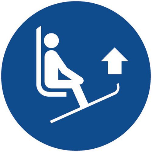 Panneau obligation - Soulever pointes de skis - Aluminium