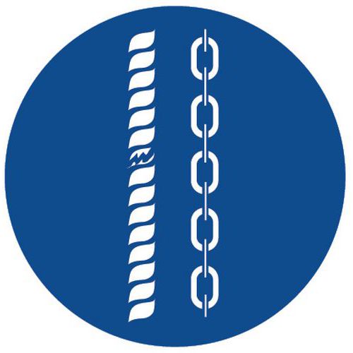 Panneau obligation - Contrôler câbles et chaînes - Aluminium Panneau obligation - Contrôler câbles et chaînes - Aluminium