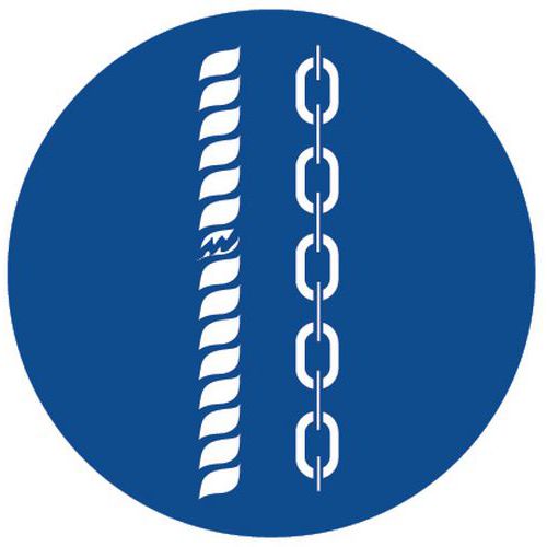 Panneau obligation - Contrôler câbles et chaînes - Aluminium