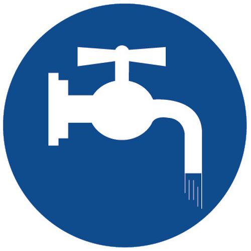 Panneau obligation - Fermer le robinet - Aluminium