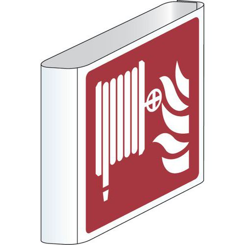 Brandschutzschild - Löschschlauch (Fahnenschild) - Aluminium