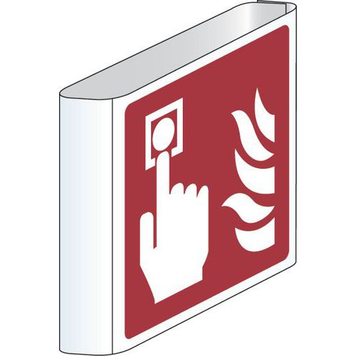 Brandschutzschild - Alarm (Fahnenschild) - Aluminium