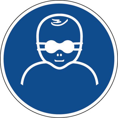 Panneau obligation - Port lunettes verres opaques enfant - Aluminium