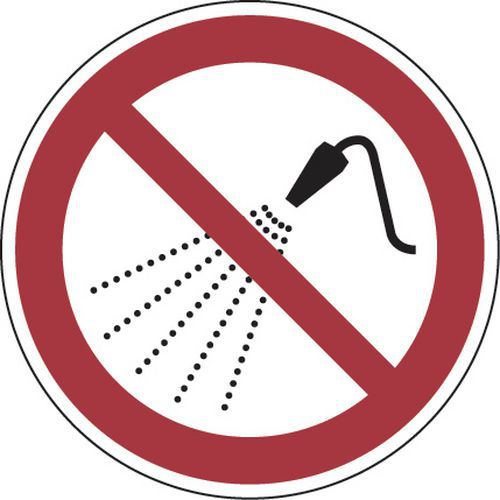 Panneau interdiction - Ne pas asperger d’eau - Aluminium ROND
