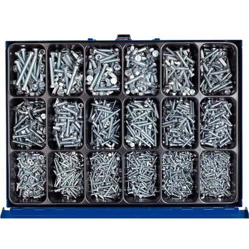 Coffret de vis à tête cylindrique fendue et écrous hexagonaux - 3060 pièces Coffret de vis à tête cylindrique fendue et écrous hexagonaux - 3060 pièces