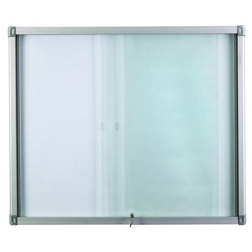 Innenvitrine Leaf - Aluminiumrückwand - Tür aus Sicherheitsglas