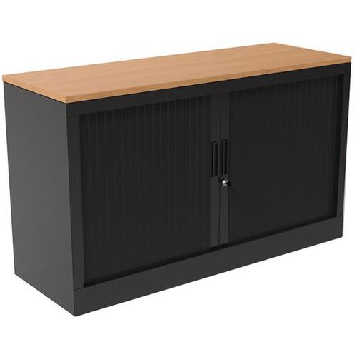 Rollladenschrank - mit Deckplatte - Schwarz Rollladenschrank - mit Deckplatte - Schwarz