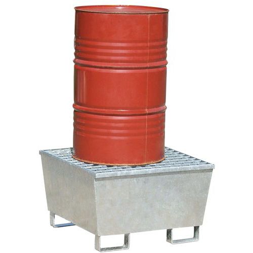 Konischer Auffangbehälter aus Stahl, 220 L - 1 Fass - Manutan Expert