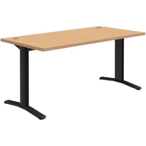 Bureau droit Pure - Chêne/gris foncé - Piétements ajustables Bureau droit Pure - Chêne/gris foncé - Piétements ajustables