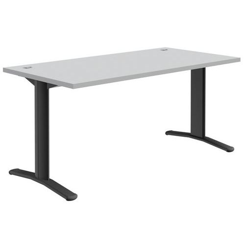 Gerader Schreibtisch Pure - hellgrau/dunkelgrau - Verstellbares Untergestell Gerader Schreibtisch Pure - hellgrau/dunkelgrau - Verstellbares Untergestell