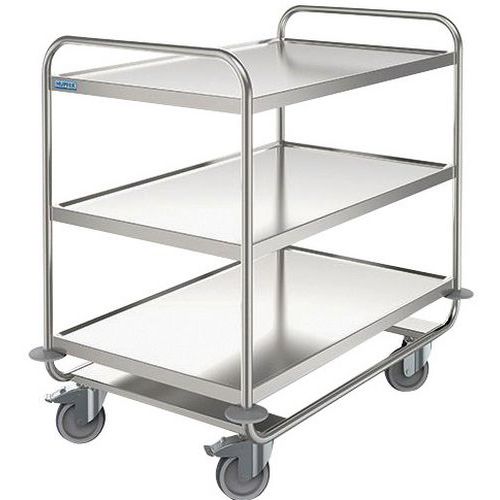 Etagenwagen aus Edelstahl - 3 Böden - Tragkraft 200 kg Etagenwagen aus Edelstahl - 3 Böden - Tragkraft 200 kg