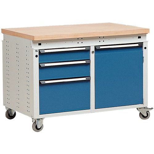Établi Function - largeur 1150 mm - Avec 3 tiroirs et 1 porte Établi Function - largeur 1150 mm - Avec 3 tiroirs et 1 porte