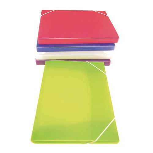 Mappe mit Gummibandverschluss, großer Kapazität und 3 Klappen - verschiedene Farben - 5 Stück Mappe mit Gummibandverschluss, großer Kapazität und 3 Klappen - verschiedene Farben - 5 Stück
