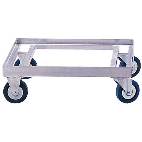 Plateau roulant aluminium - Pour bacs norme Europe - Force 500 kg