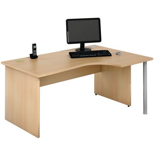 Kompakter Schreibtisch - Gestell mit Seitengestell - Buche - Manutan Expert