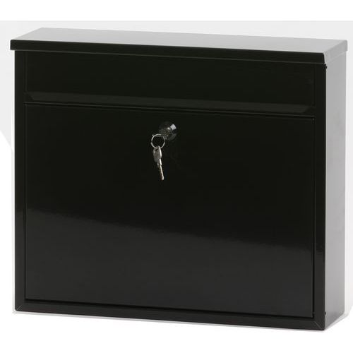 Wandbriefkasten, 11 L, Werkstoff: Edelstahl, Farbe: Schwarz, Breite: 36 cm, Tiefe: 11 cm, Höhe: 31.5 cm