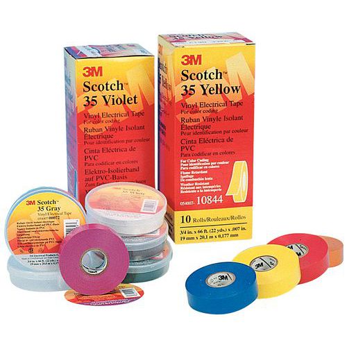 Ruban vinyle isolation électrique de couleur - Scotch® 35 - 3M