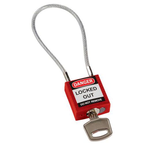 Kompaktes Sicherheitsschloss - Verschiedenschließend, Farbe: Rot, Länge: 200 mm, Breite: 16 mm, Höhe: 64 mm