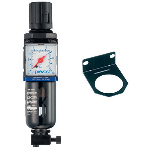 Filtre régulateur avec manomètre et fixation
