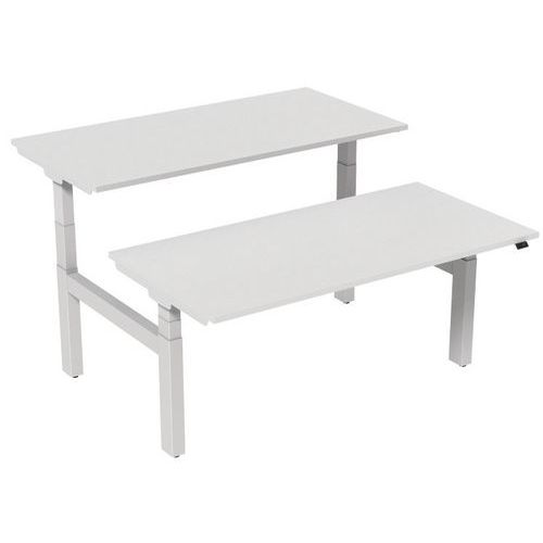 Gerader elektrischer und ergonomischer Schreibtisch Bench 2 Plätze - Kelli