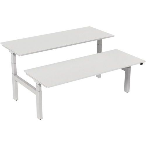 Gerader elektrischer und ergonomischer Schreibtisch Bench 2 Plätze - Kelli