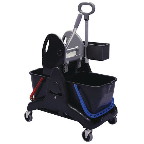 Chariot de lavage 2 x 25 L avec presse - Poignée latérale - Manutan Chariot de lavage 2 x 25 L avec presse - Poignée latérale - Manutan