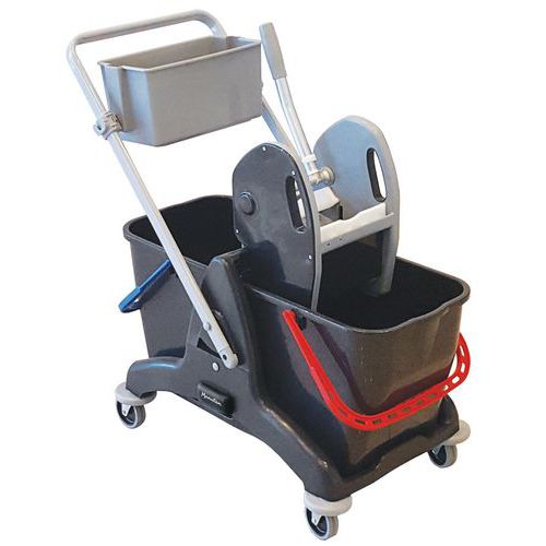 Chariot de lavage avec presse - 2 x 15 L - Manutan