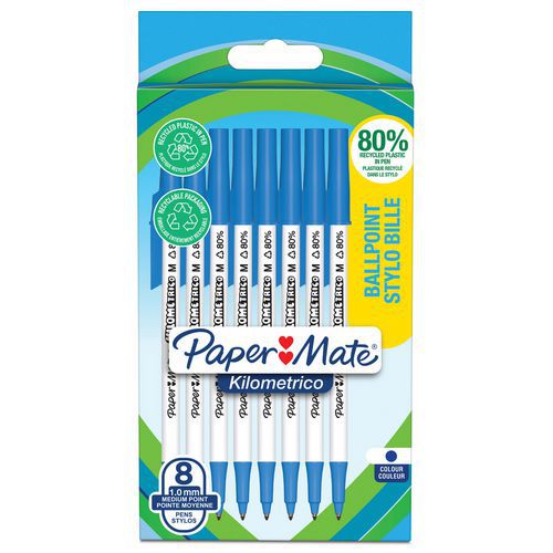 8 Kugelschreiber Kilometrico mit Kappe - Paper Mate® 8 Kugelschreiber Kilometrico mit Kappe - Paper Mate®