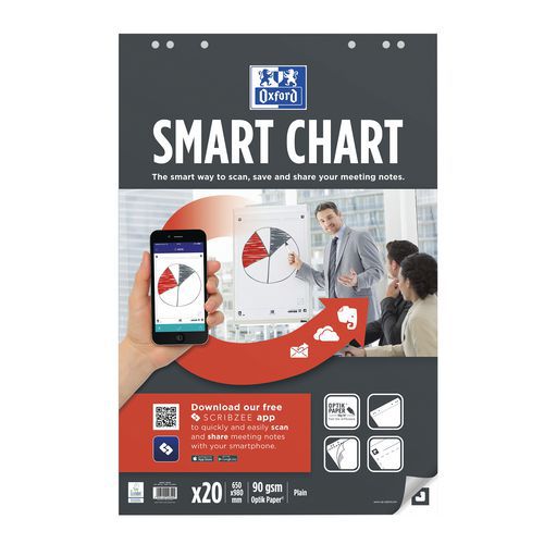 Einfarbiger Papierblock Oxford Smartchart für Flip-Charts und Wandtafeln