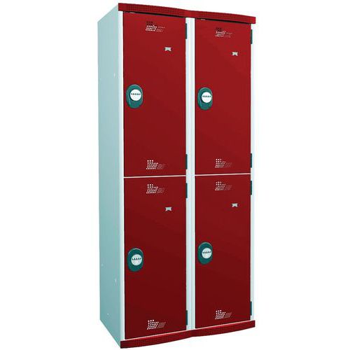 Spind mit mehreren Fächern und Garderobe Seamline Optimum - auf Sockel - Acial