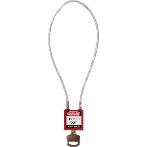 Kompaktes Sicherheitsschloss - Verschiedenschließend, Farbe: Rot, Länge: 400 mm, Breite: 16 mm, Höhe: 64 mm
