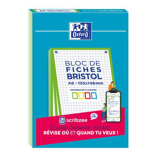 Bloc bristol Oxford 105x148 30 fiches non perforees Q5/5 - Oxford