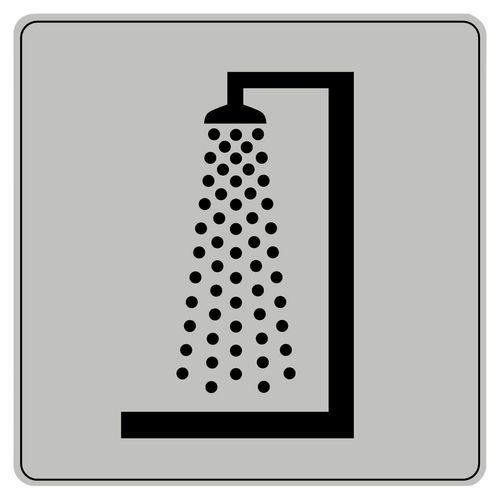 Piktogramm aus Polystyrol gemäß ISO 7001 - Dusche