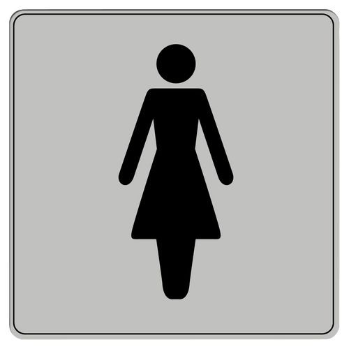 Piktogramm aus Polystyrol gemäß ISO 7001 - Damentoilette