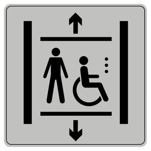 Piktogramm aus Polystyrol, ISO 7001 - Behindertenaufzug