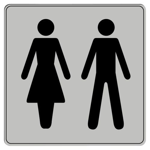 Pictogramme en polystyrène ISO 7001 - Toilette homme / femme