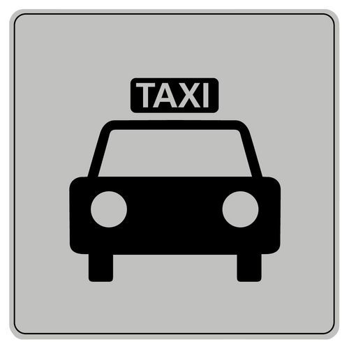Piktogramm aus Polystyrol gemäß ISO 7001 - Taxi