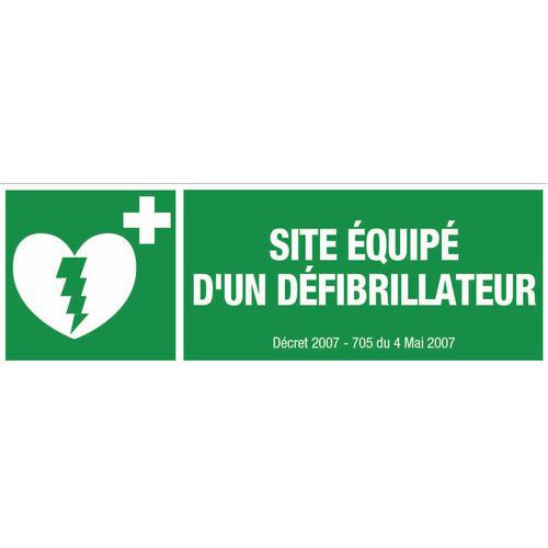Fluchtwegschild - „Standort mit Defibrillator ausgestattet“ - starr